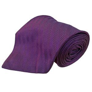 Robert Talbott Mens Purple Silk Tie Herringbone Pattern Handcrafted In USA Class